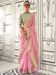 Pink Pink Banarasi Pure Chiffon Woven Saree