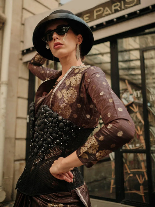 partywear designer saree for festive occasions