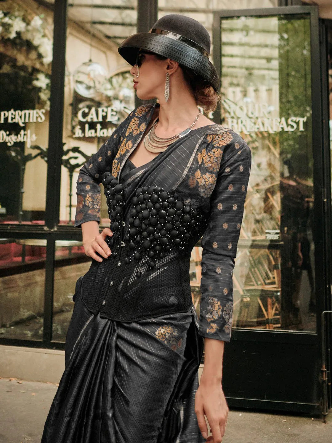 partywear designer saree for festive occasions