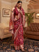 Maroon Maroon Phulkari Silk Blend Woven Saree