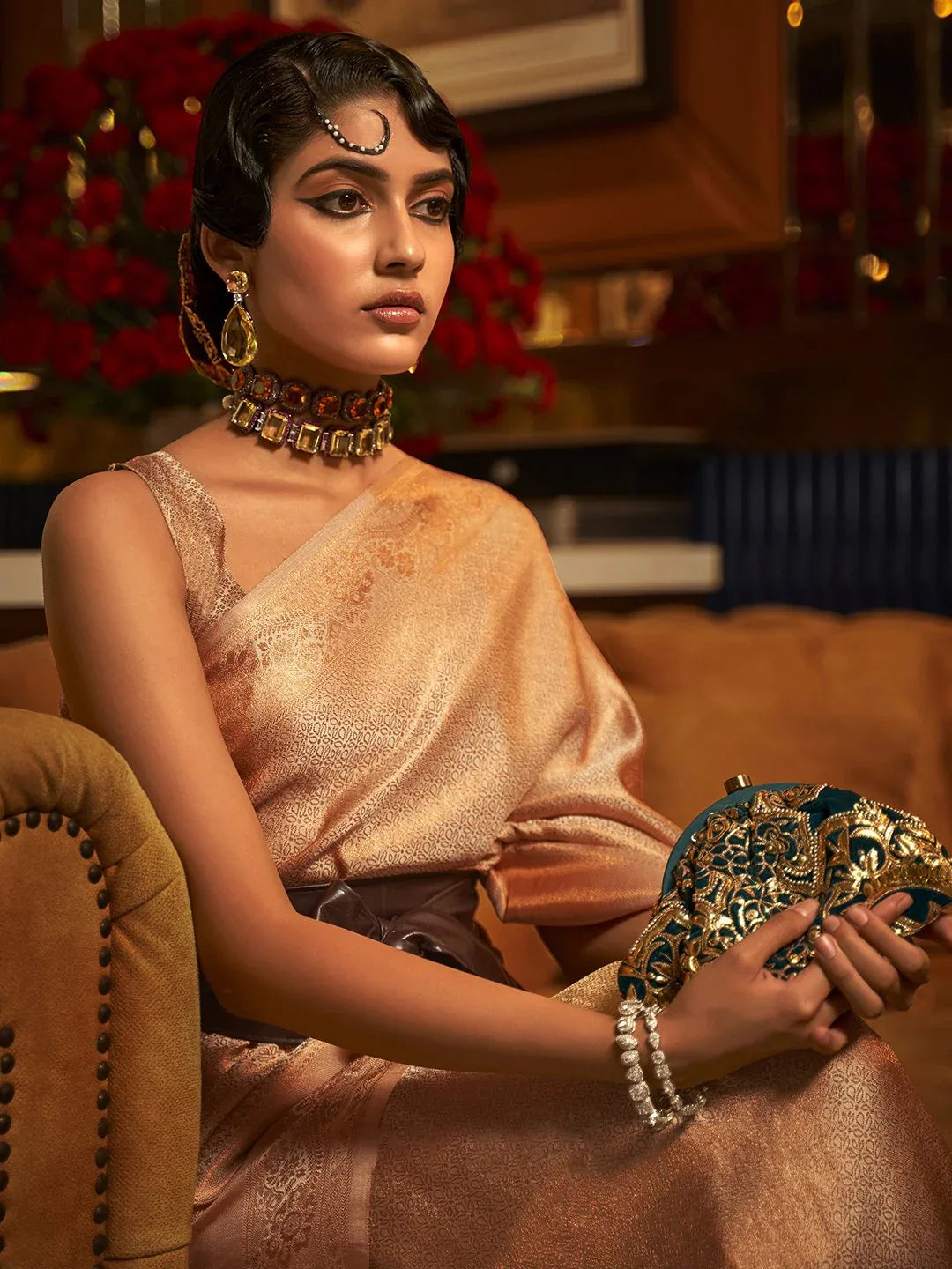 partywear designer saree for festive occasions