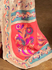 Cream Banarasi Modal Woven Saree