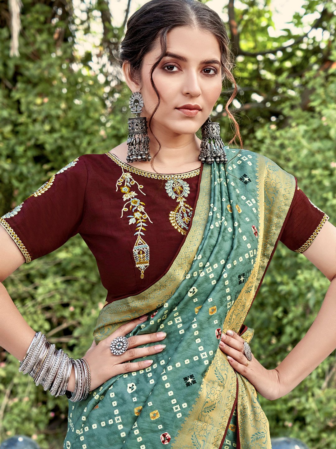 partywear designer saree for festive occasions