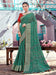 Green Teal Bandhani Georgette Printed Saree