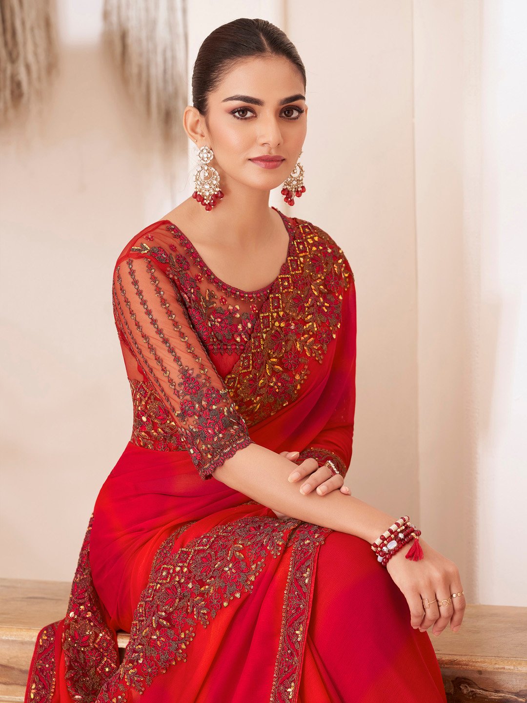partywear designer saree for festive occasions