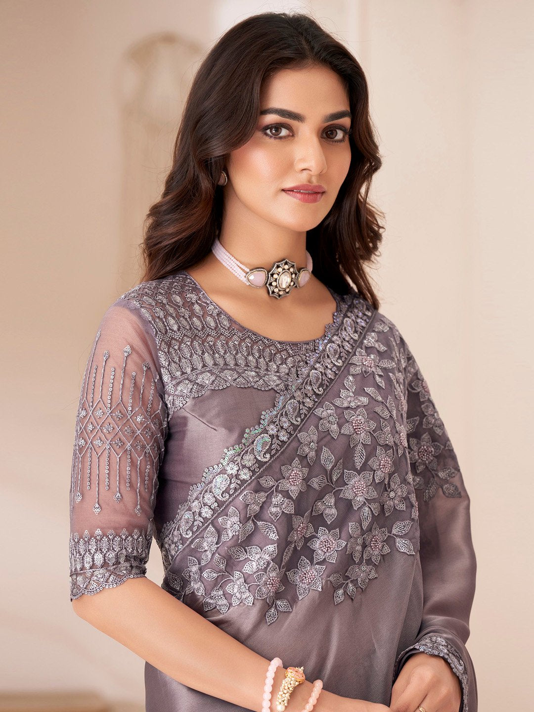 partywear designer saree for festive occasions
