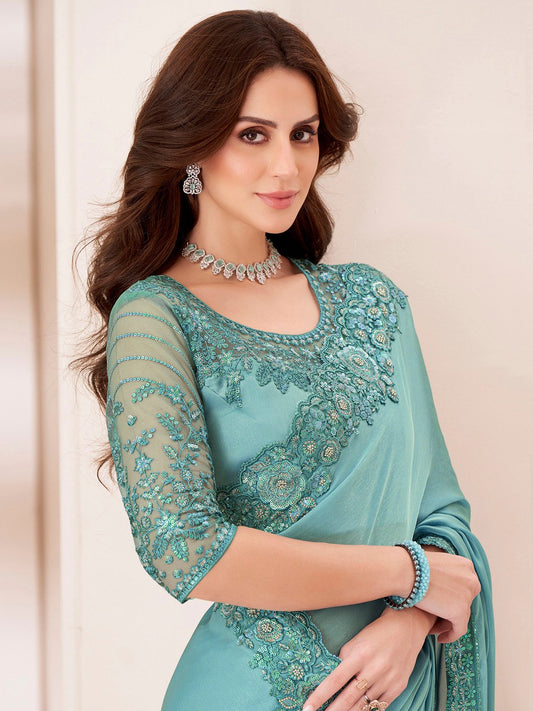 partywear designer saree for festive occasions