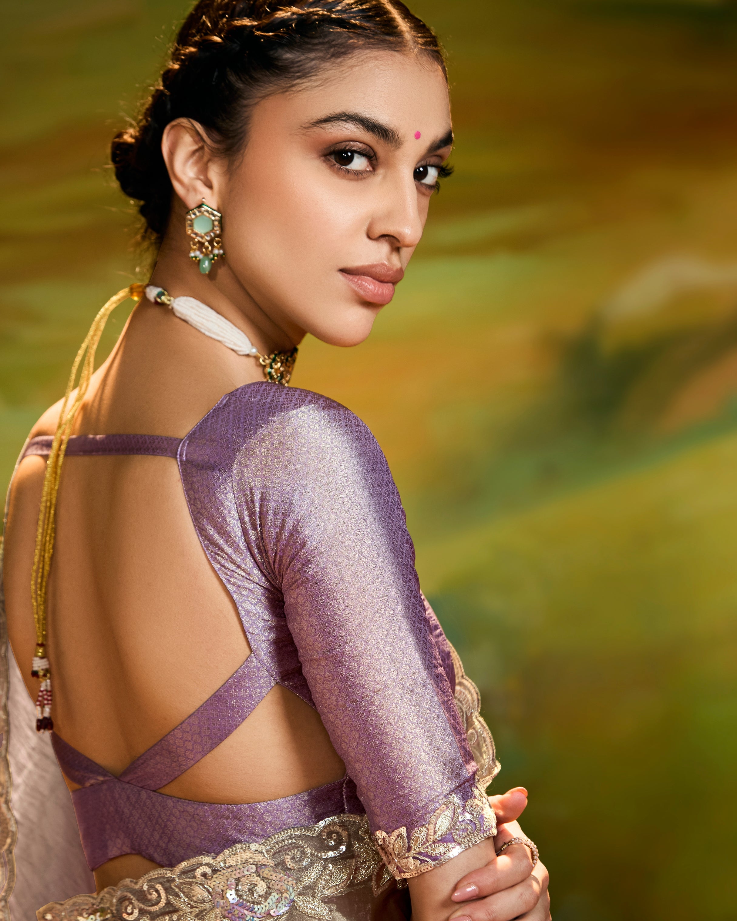 Grey Dola Silk Party Wear Saree