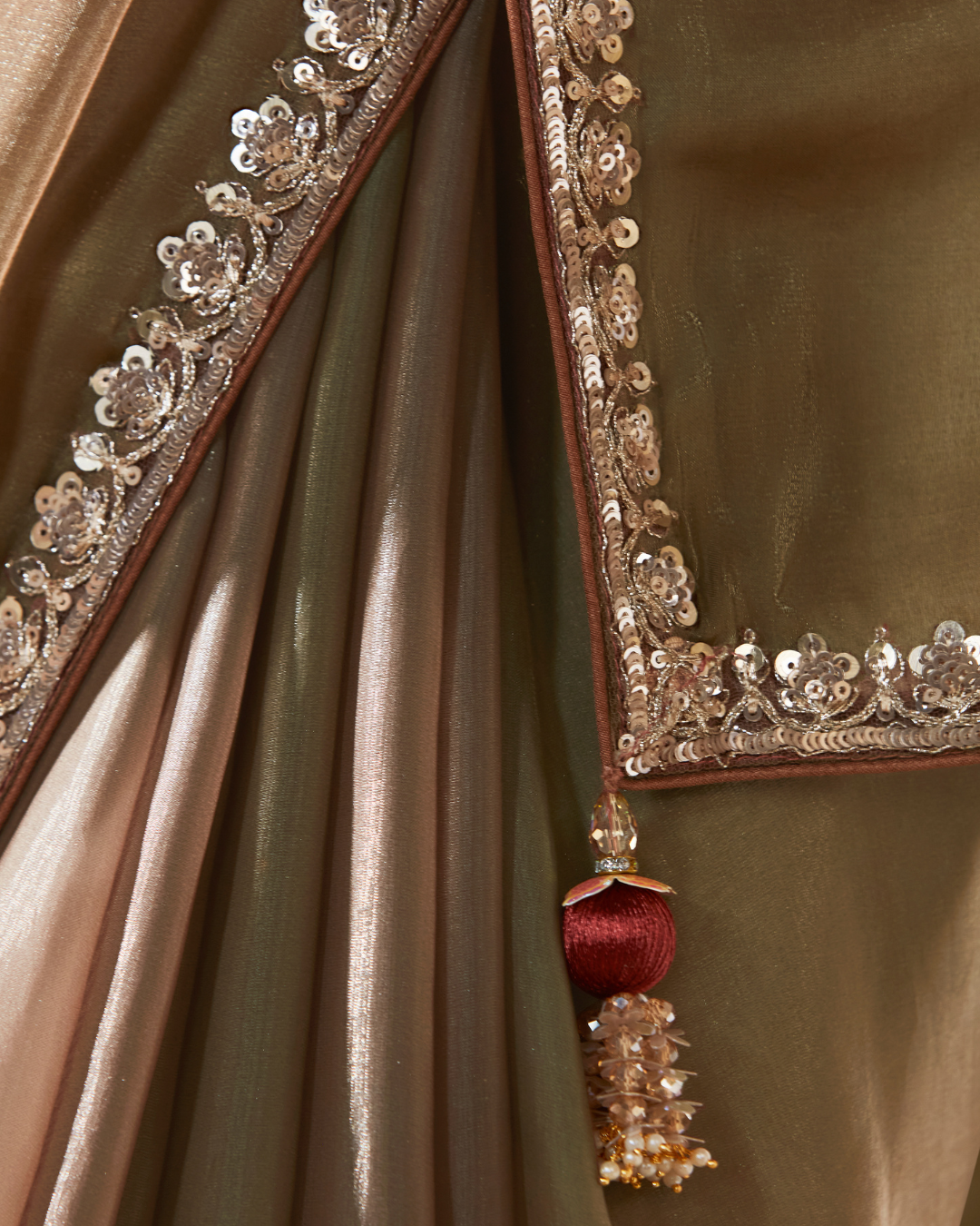 Golden Georgette Beautiful Saree