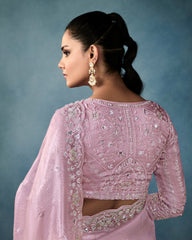 Lilac Ho & Tissue Partywear Saree