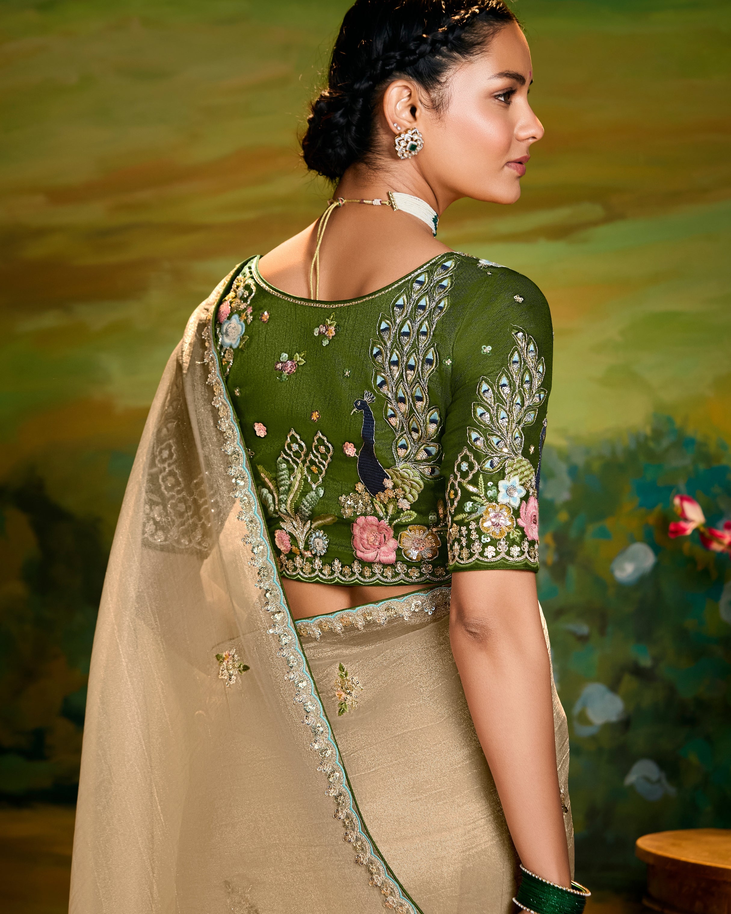 Ivory Dola Silk Designer Saree