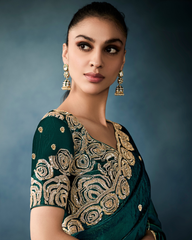 Green Ho & Tissue Designer Saree