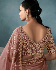 Pink Ho & Tissue Party Wear Saree