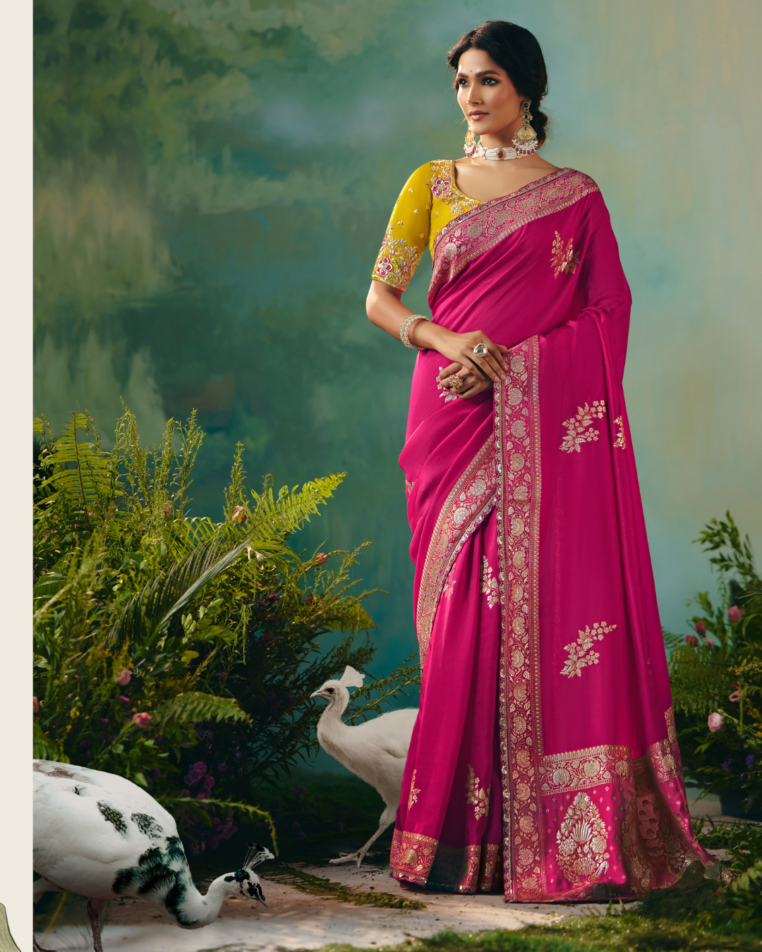 Pink Premium Dola Viscose Silk Saree