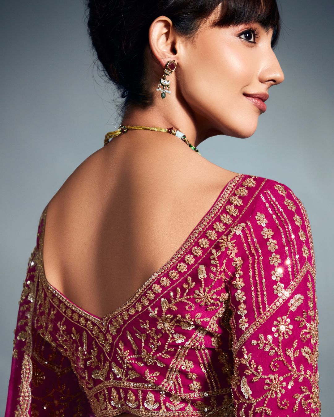 Pink Pure Ho Tissue Organza Saree