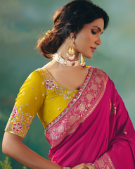 Pink Premium Dola Viscose Silk Saree