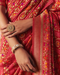 Red Pure Khaddi Georgette Saree