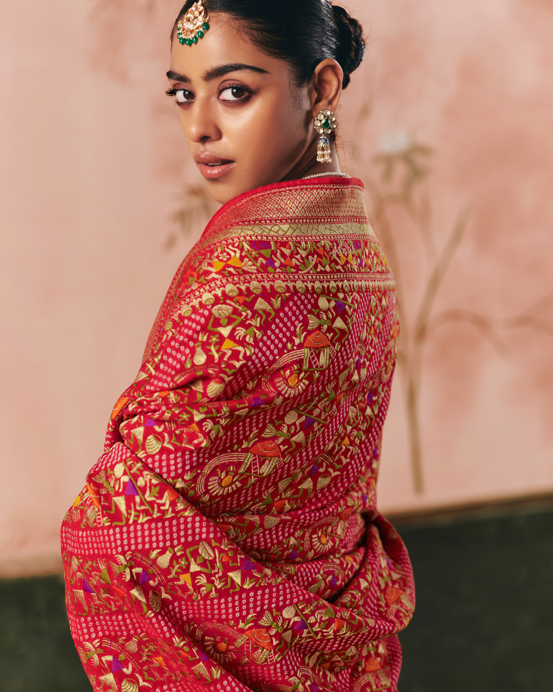 Red Pure Khaddi Georgette Saree