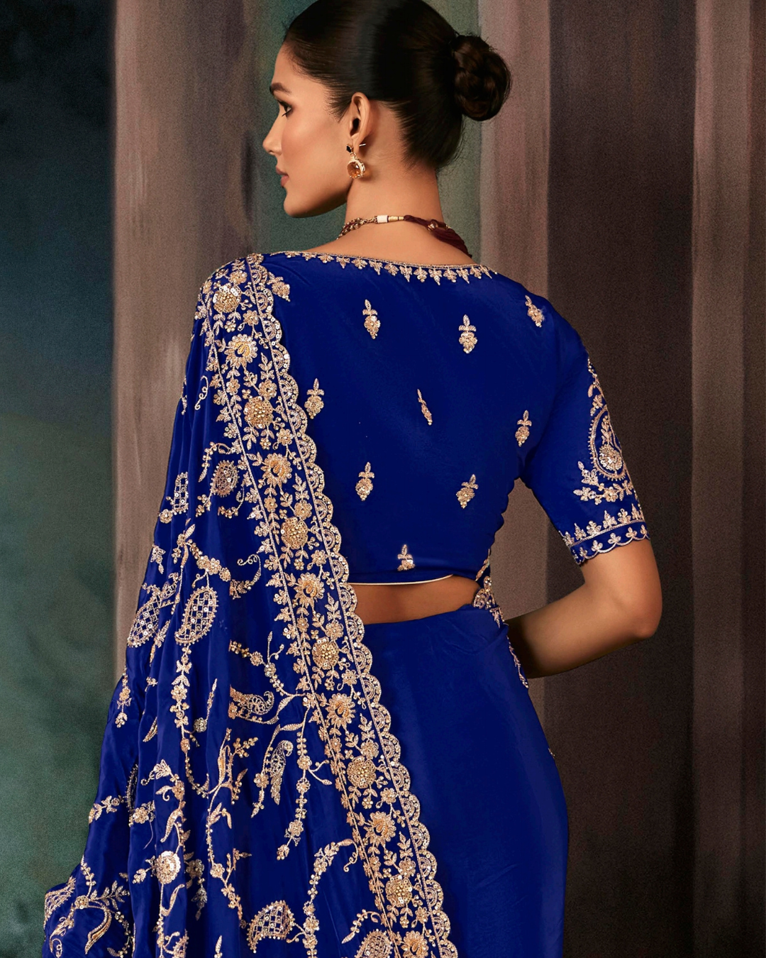 Blue Georgette Party Wear Saree