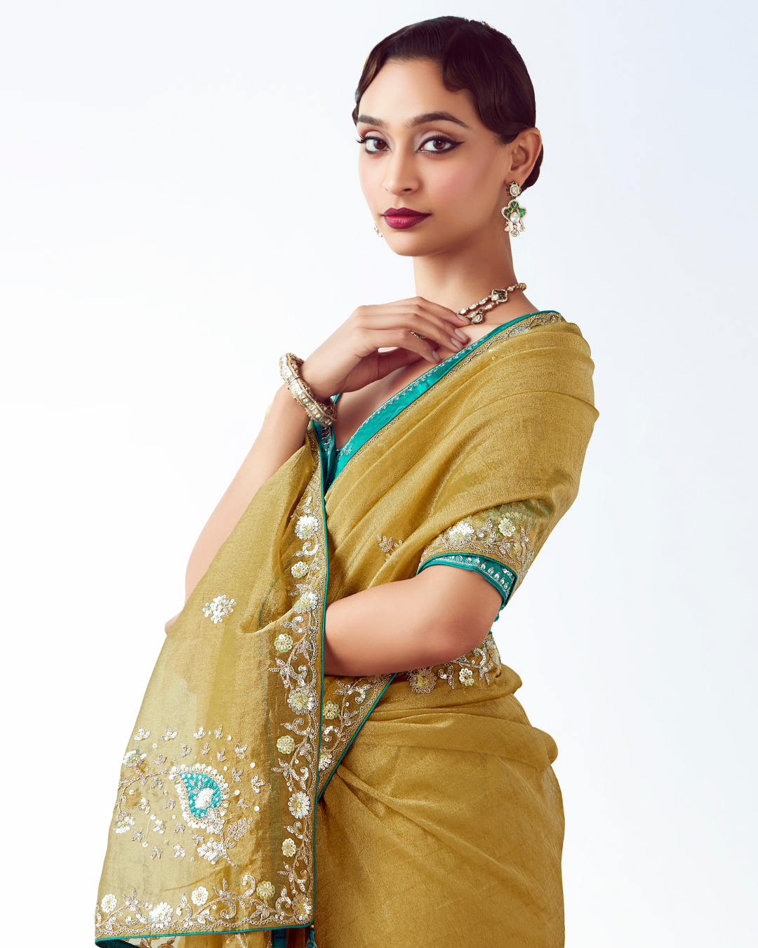 Yellow Georgette Party Wear Saree