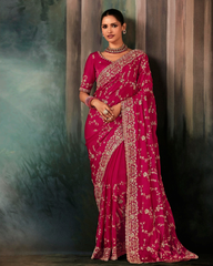 Pink Georgette Party Wear Saree