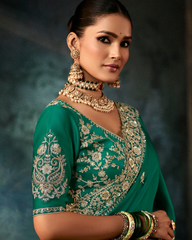 Green Georgette Designer Saree