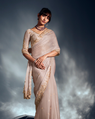 Off-White Pure Ho Tissue Organza Saree