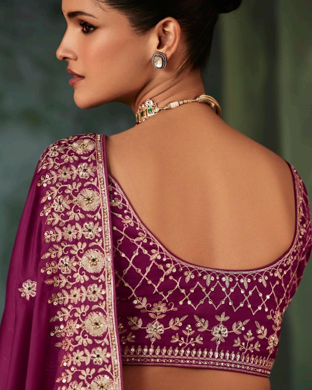 Purple Georgette Designer Saree