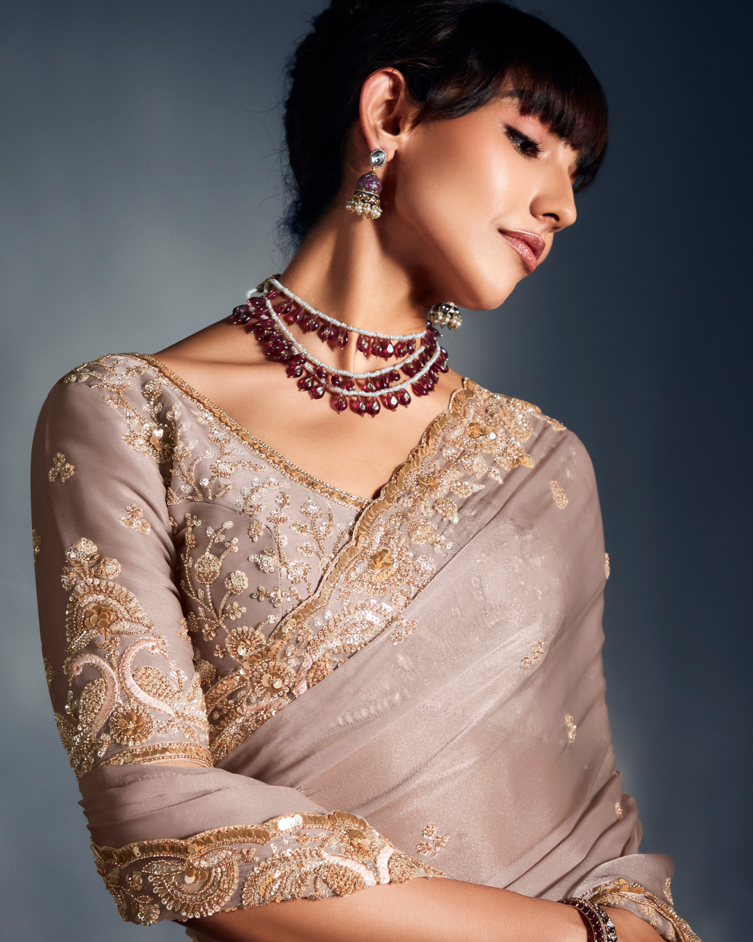 Off-White Pure Ho Tissue Organza Saree