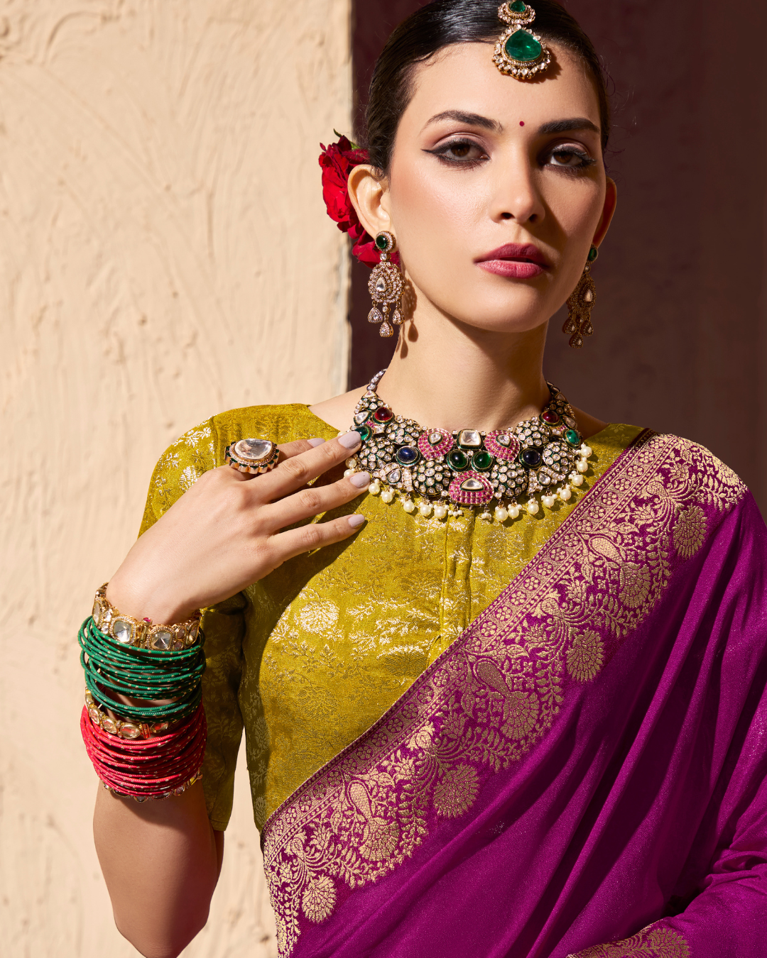 Purple Crepe Georgette Designer Saree