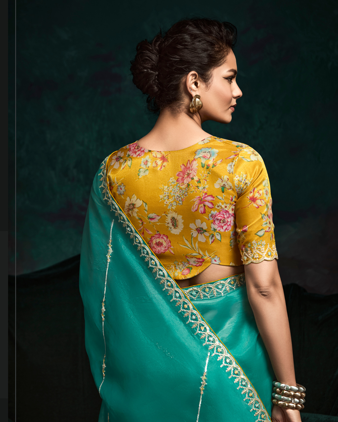 Blue Sequin Work Designer Saree