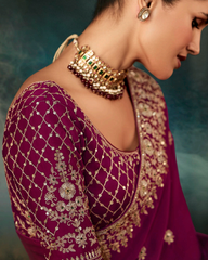 Purple Georgette Designer Saree