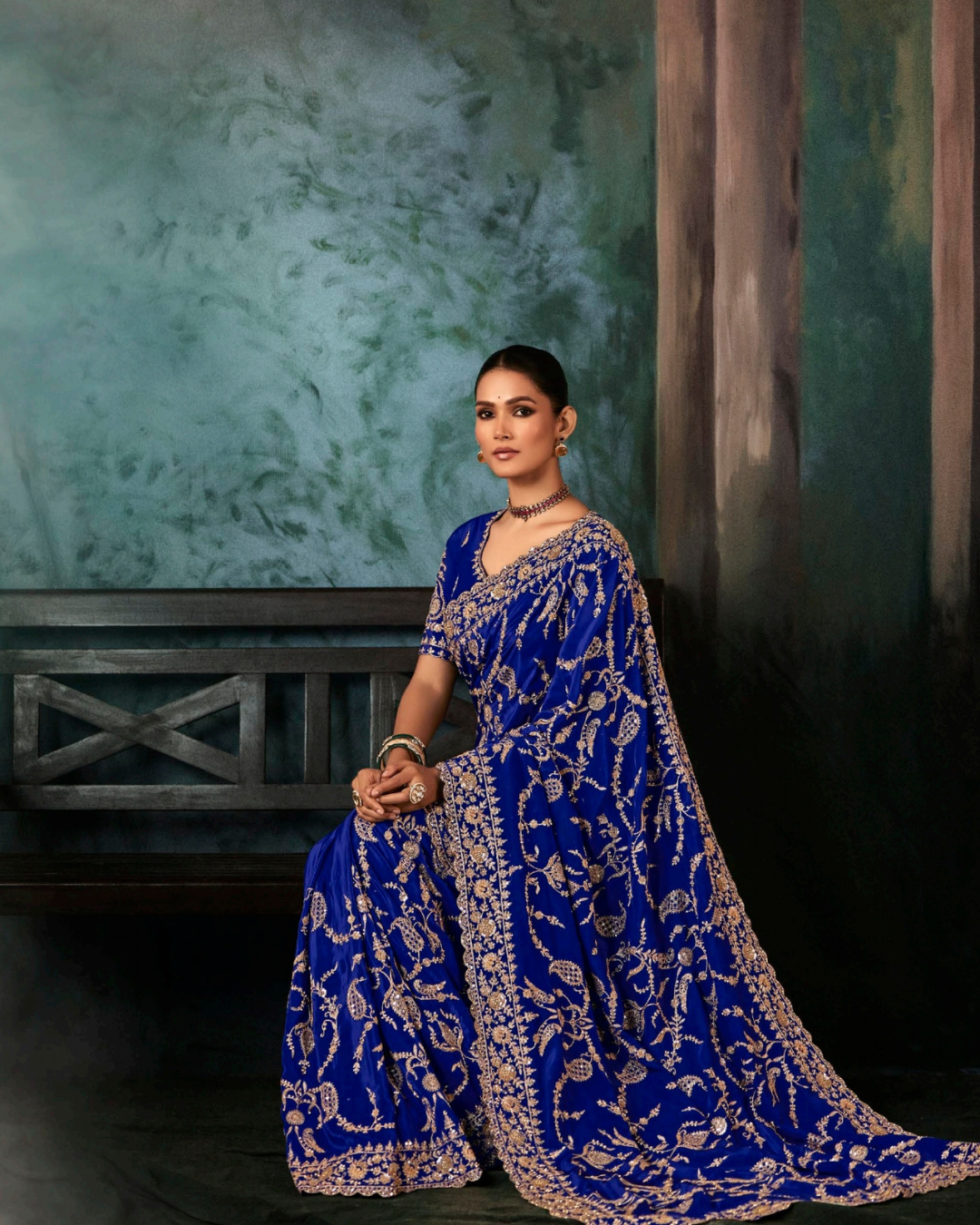 Blue Georgette Party Wear Saree