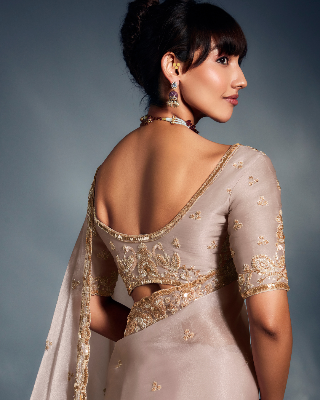 Off-White Pure Ho Tissue Organza Saree