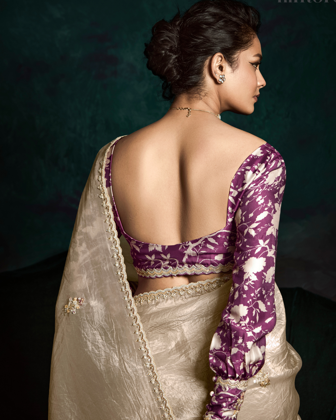 Golden Sequin Work Designer Saree