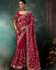 Red Georgette Designer Saree