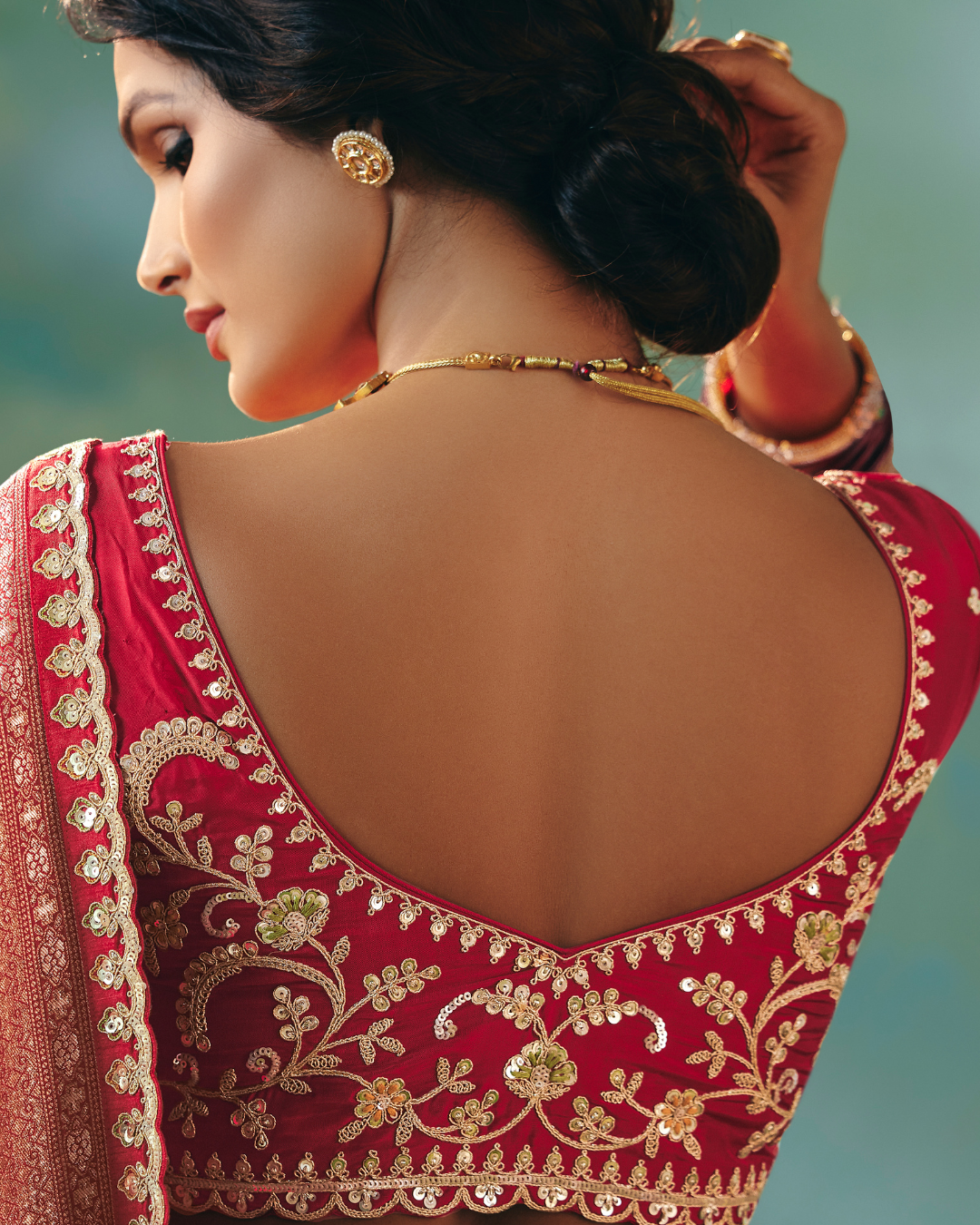 Red Dola Viscose Silk Designer Saree