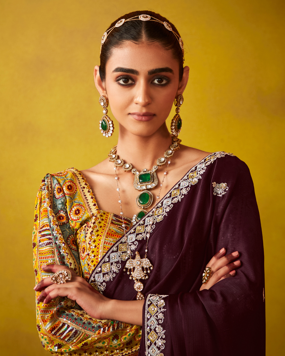 Black Glass Tissue Designer Saree