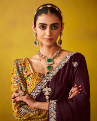 Black Glass Tissue Designer Saree