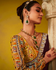 Black Glass Tissue Designer Saree