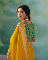 Yellow Premium Dola Viscose Silk Saree