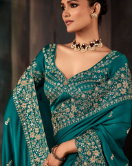 Blue Georgette Designer Saree