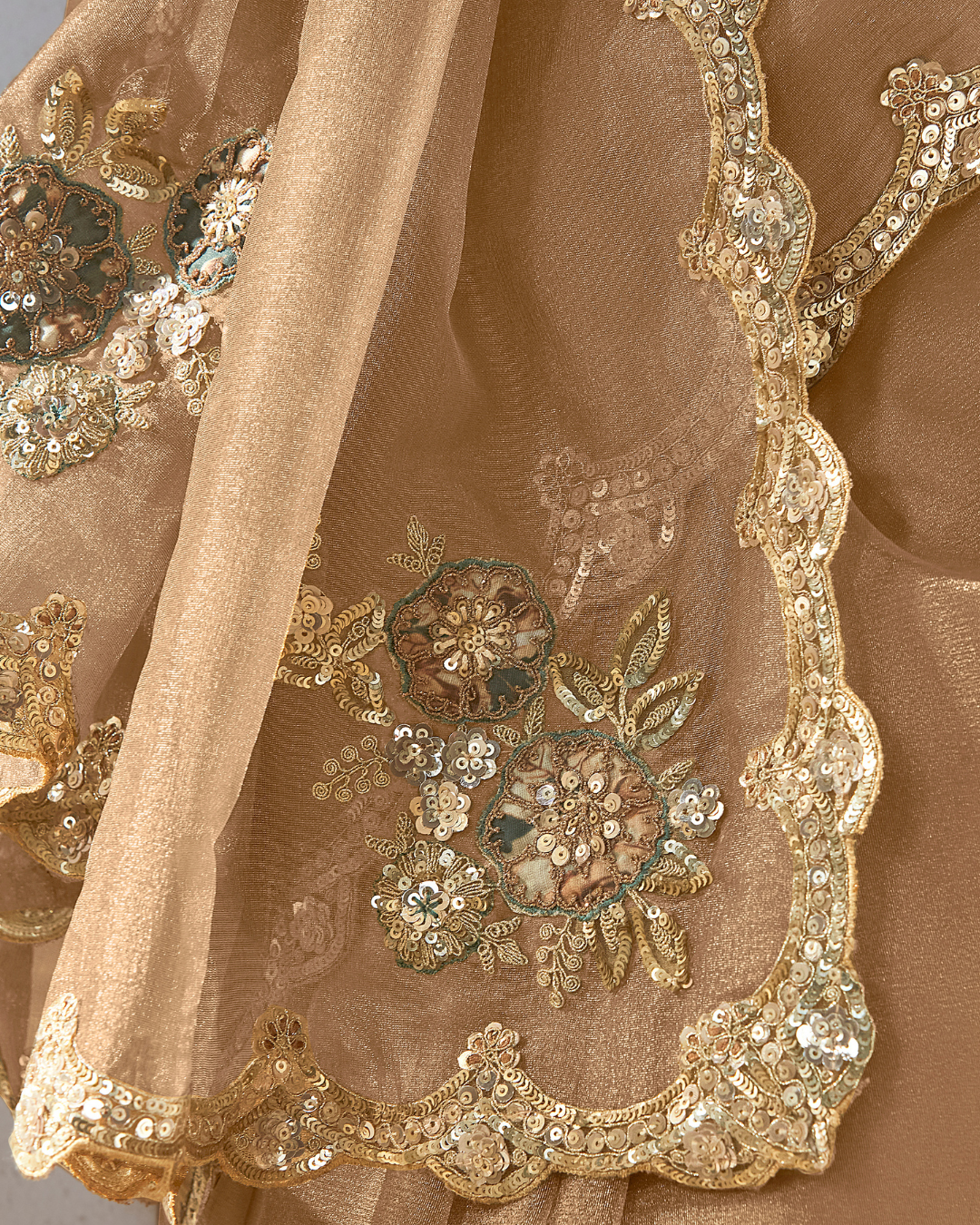 Golden Georgette Beautiful Saree