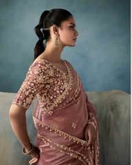 Pink Ho & Tissue Party Wear Saree