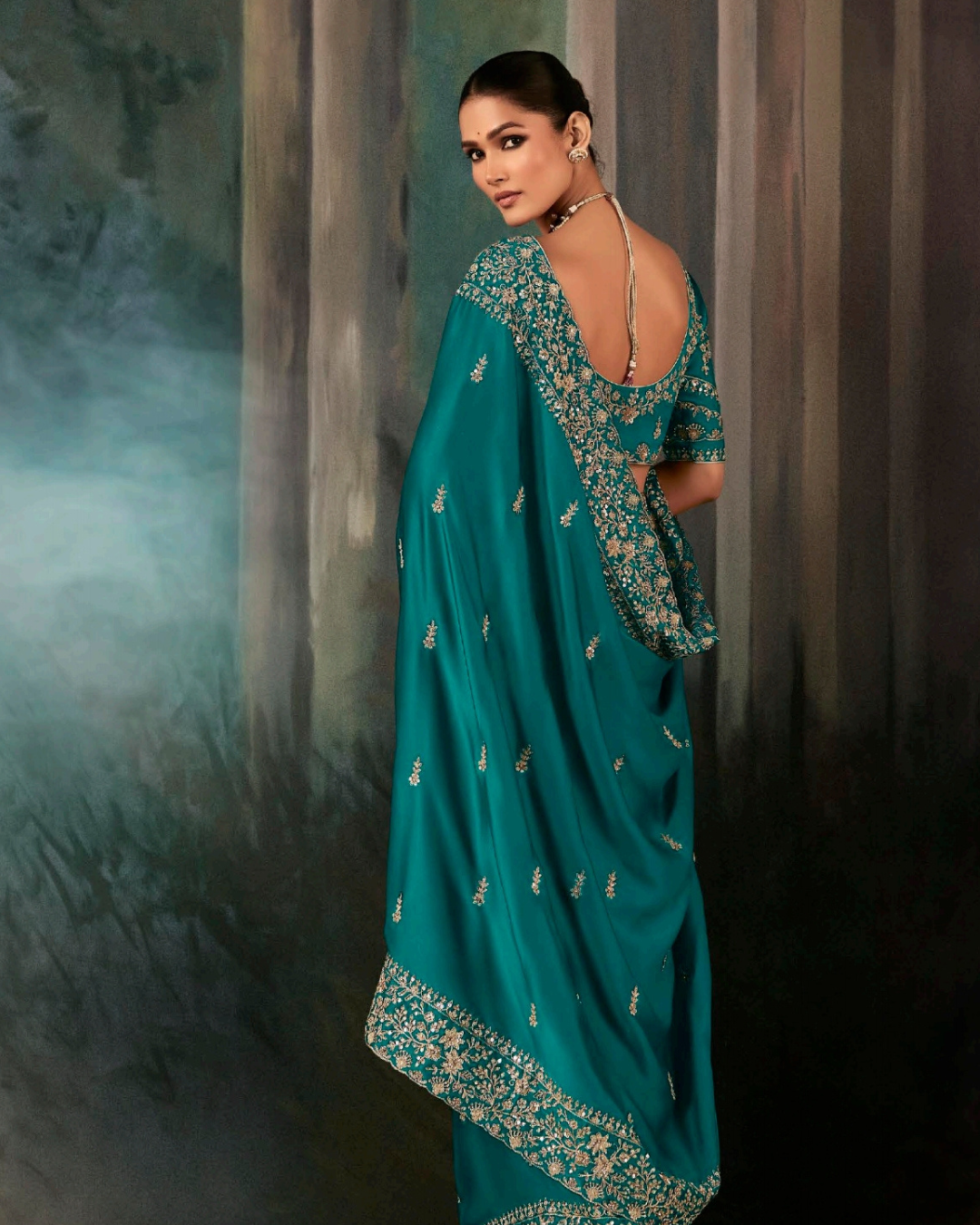 Blue Georgette Designer Saree