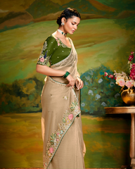 Ivory Dola Silk Designer Saree