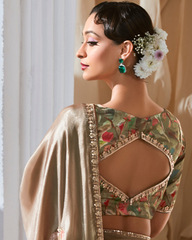 Golden Georgette Beautiful Saree