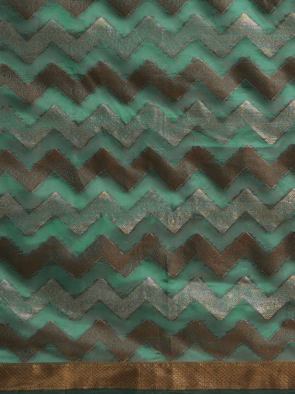 Opulent Teal green Banarasi Silk Saree - Image 4