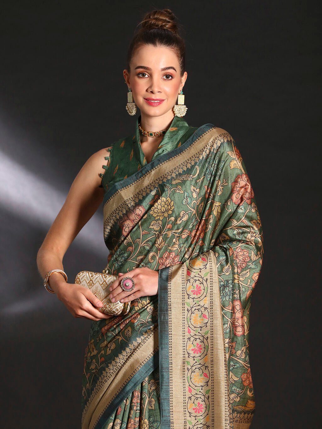 Amaira Sea Green Designer Cotton Saree - Image 4