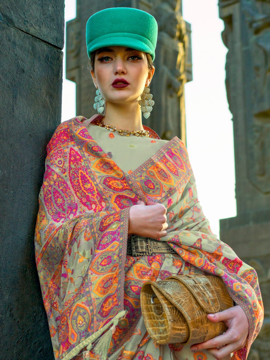 Graceful Light Green Organza Sheer Embroidery Saree - Image 4